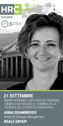Immagine dell'evento: HRC SQUARE - SMART WORKING E NEW WAYS OF WORKING: I MODELLI DA SEGUIRE AL TERMINE DELLA PROROGA DELLO STATO DI EMERGENZA