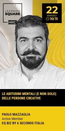 Immagine dell'evento: LEARNING SQUARE - LE ABITUDINI MENTALI (E NON SOLO) DELLE PERSONE CREATIVE