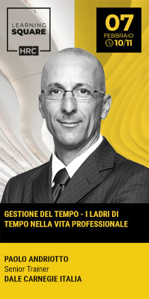 Immagine dell'evento: LEARNING SQUARE - GESTIONE DEL TEMPO - I LADRI DI TEMPO NELLA VITA PROFESSIONALE