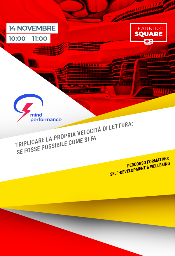 Immagine dell'evento: TRIPLICARE LA PROPRIA VELOCITÀ DI LETTURA: SE FOSSE POSSIBILE COME SI FA